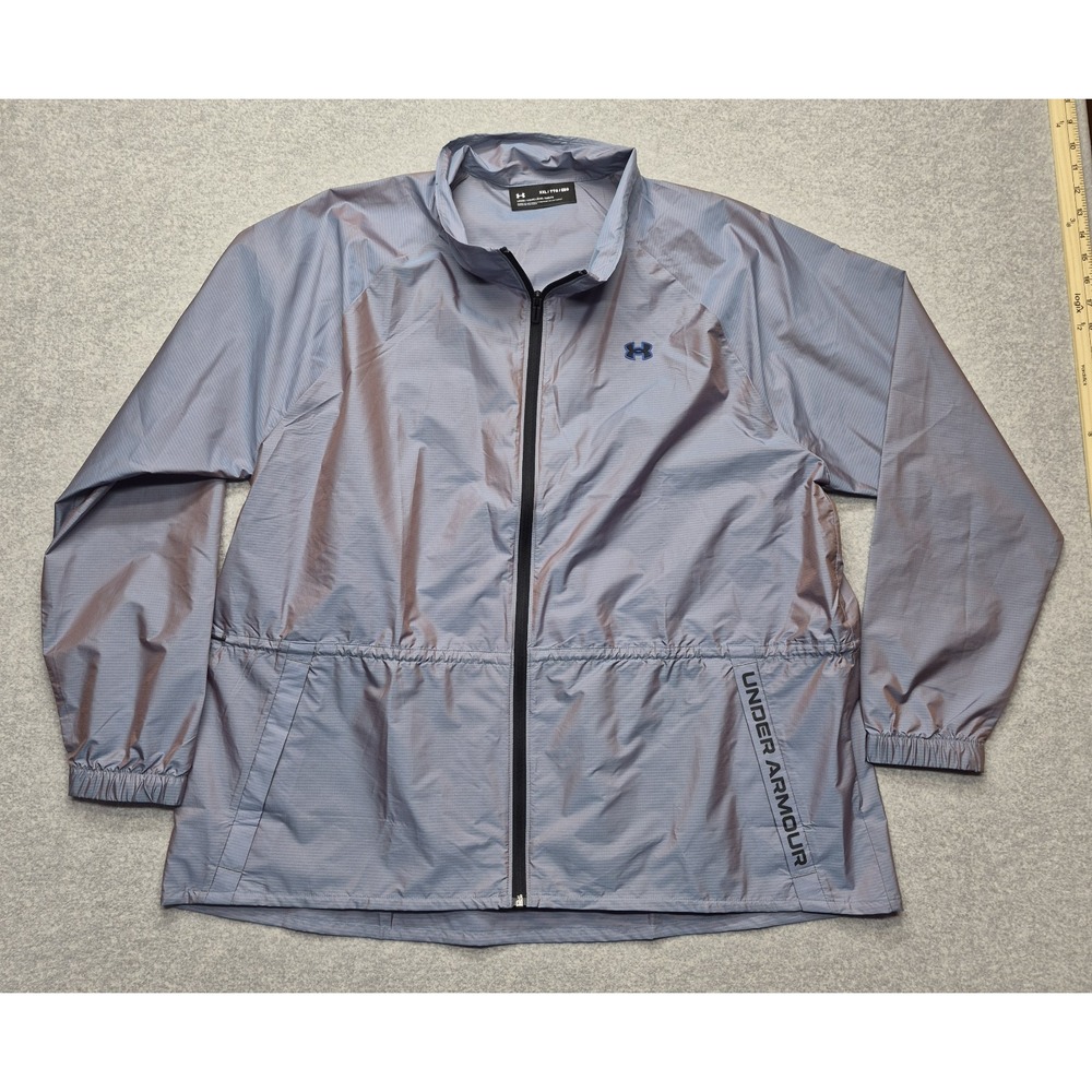 Under Armour Jacket Womens XXL Grey Silver Woven Iridescent Windbreaker